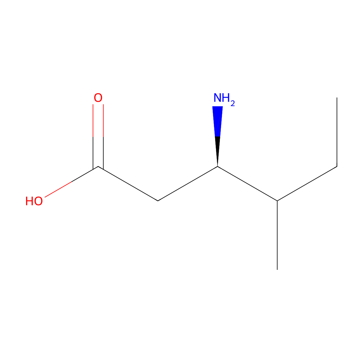 (3R)-3-Amino-4-methylhexanoic acid molecular structure, CAS 444027-36-5