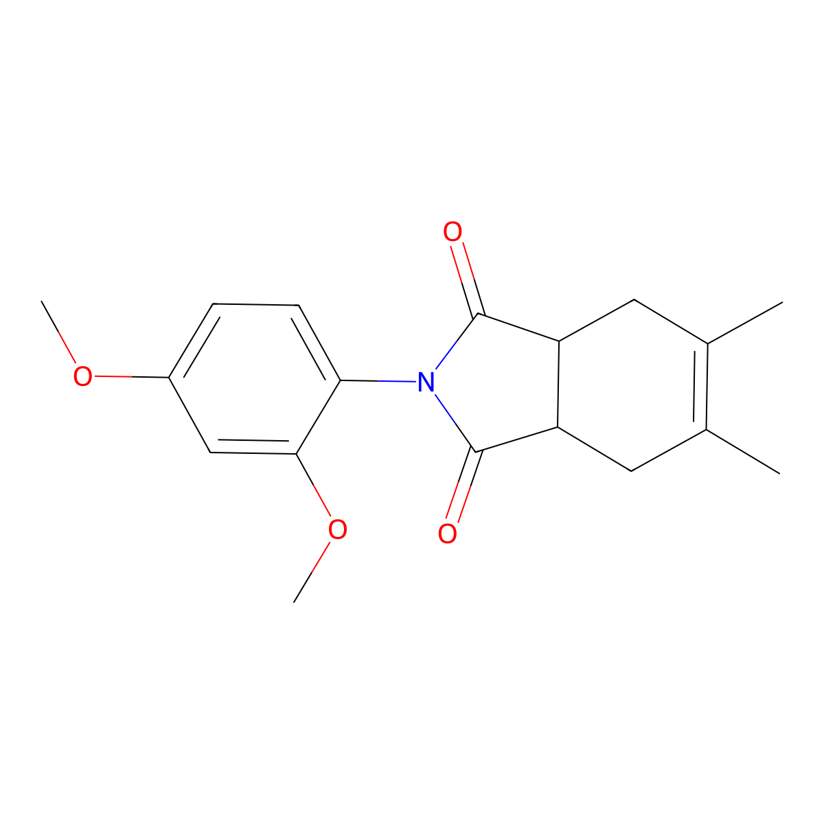 2-(2,4-dimethoxyphenyl)-5,6-dimethyl-3a,4,7,7a-tetrahydro-1H-isoindole-1,3(2H)-dione molecular structure, CAS 444057-77-6