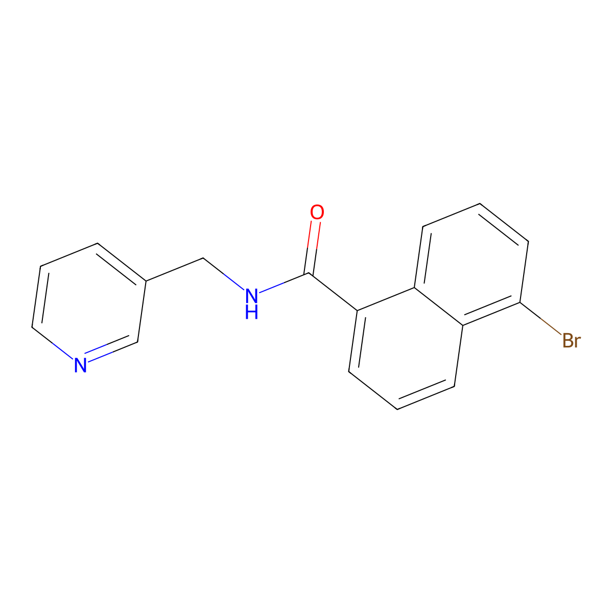 5-bromo-N-(pyridin-3-ylmethyl)naphthalene-1-carboxamide molecular structure, CAS 444057-80-1