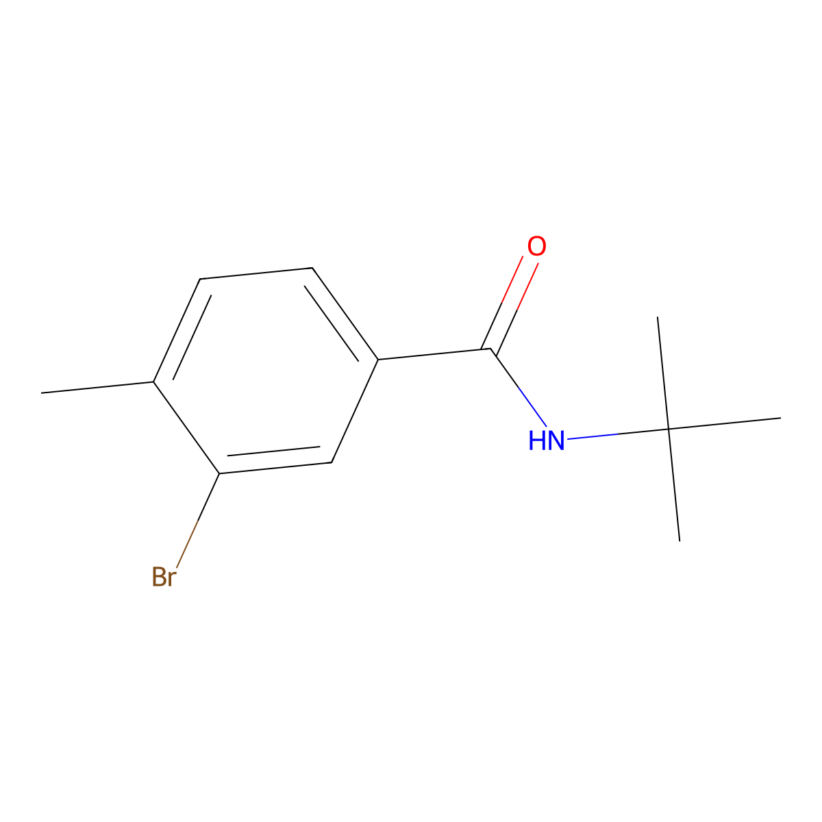 3-bromo-N-(tert-butyl)-4-methylbenzamide molecular structure, CAS 444057-96-9
