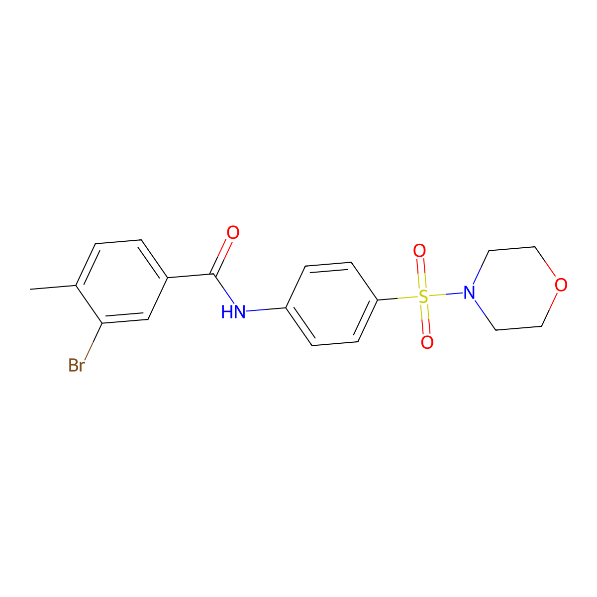 3-bromo-4-methyl-N-[4-(morpholin-4-ylsulfonyl)phenyl]benzamide molecular structure, CAS 444058-23-5