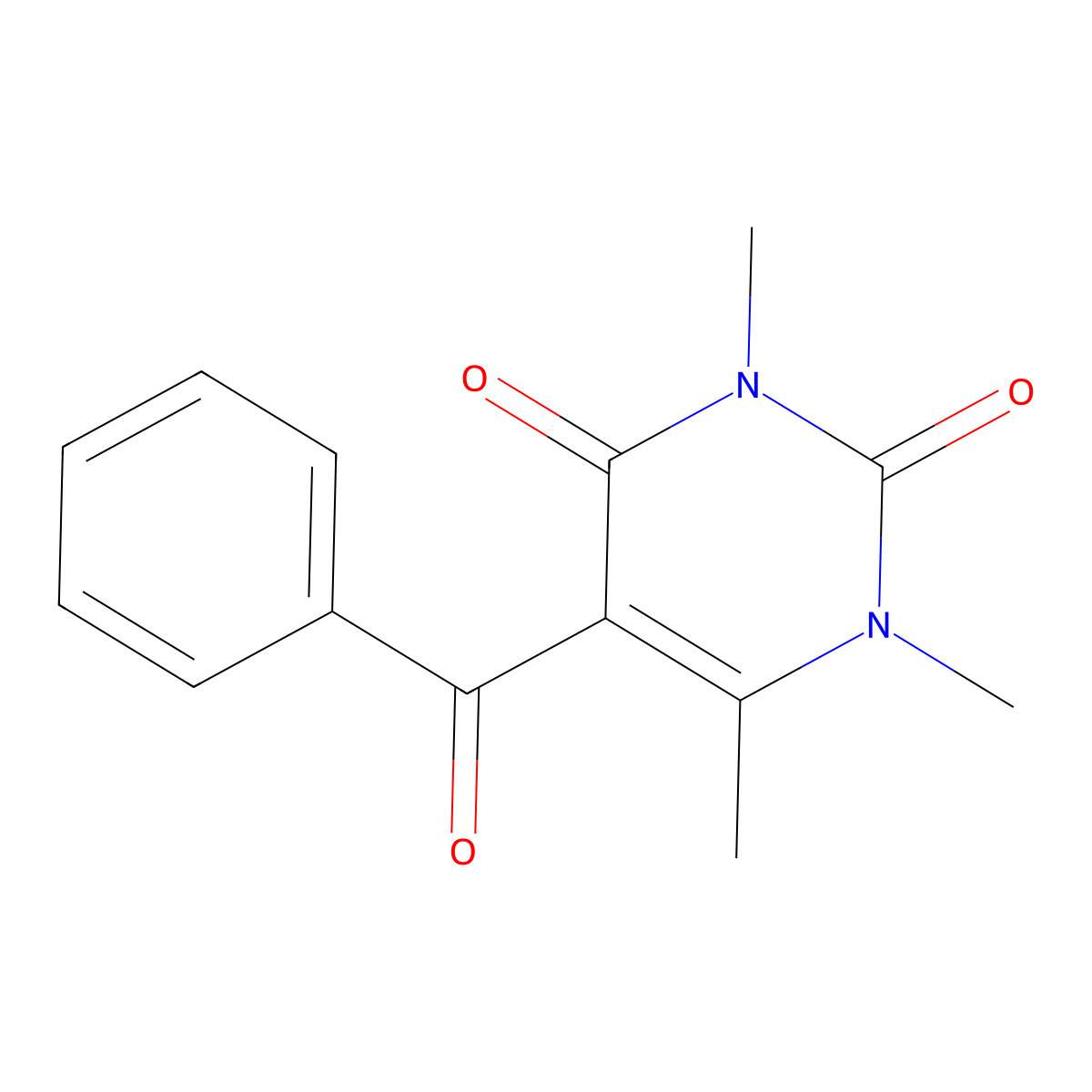 5-benzoyl-1,3,6-trimethyl-2,4(1H,3H)-Pyrimidinedione molecular structure, CAS 444058-30-4