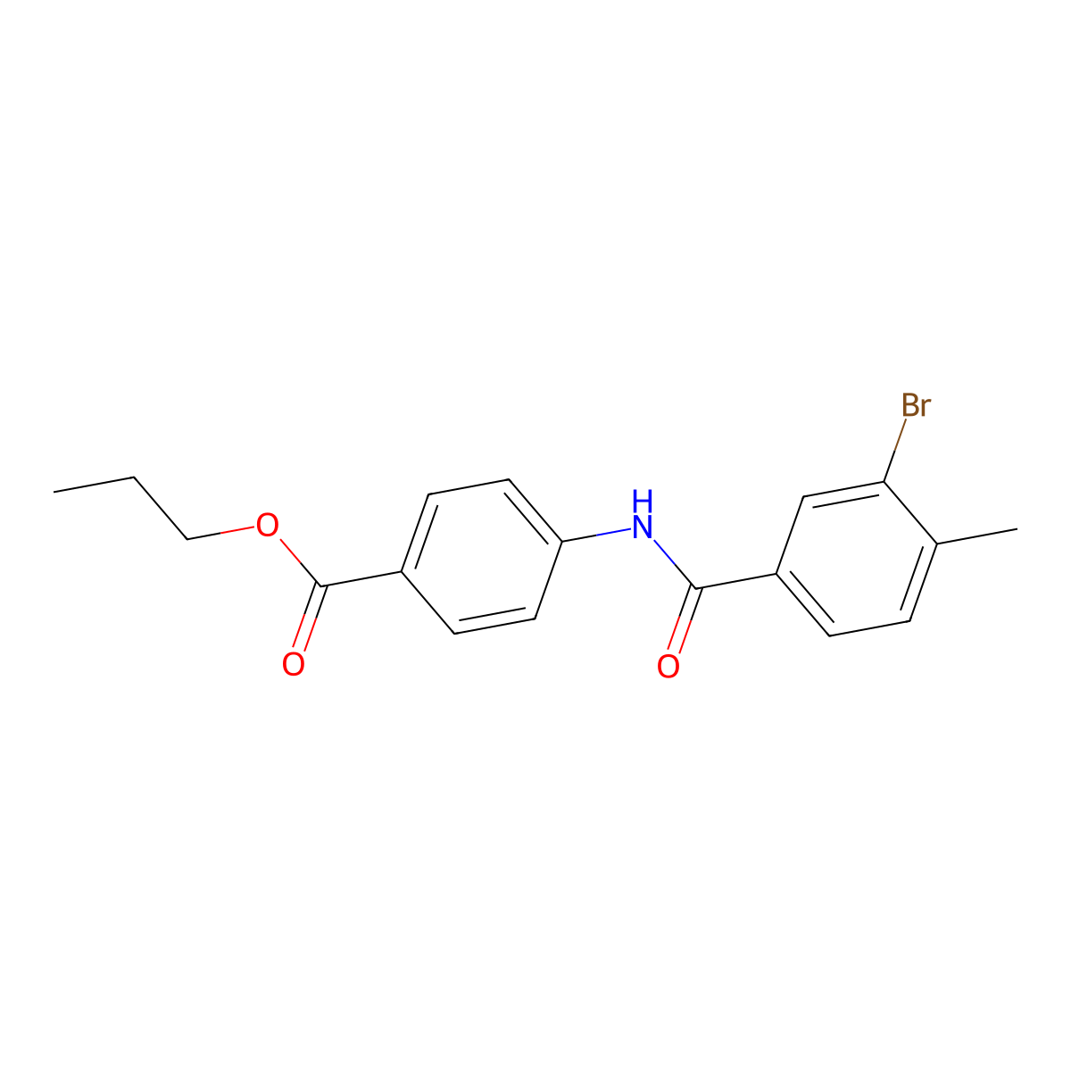 Propyl 4-[(3-bromo-4-methylbenzoyl)amino]benzoate molecular structure, CAS 444058-33-7