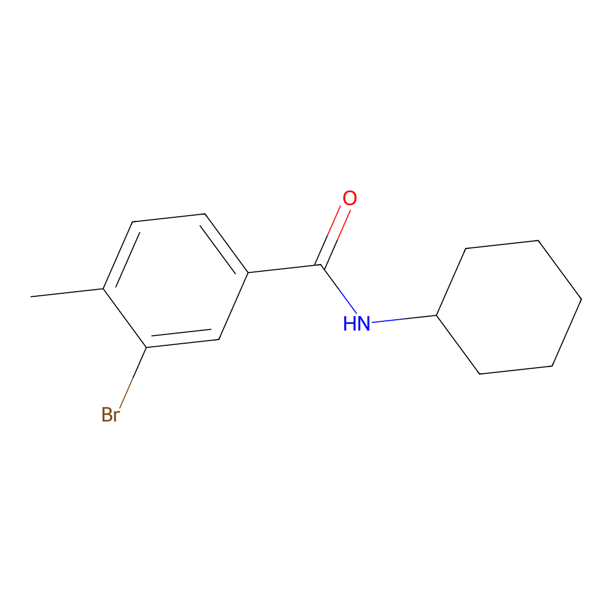 3-bromo-N-cyclohexyl-4-methylbenzamide molecular structure, CAS 444058-48-4