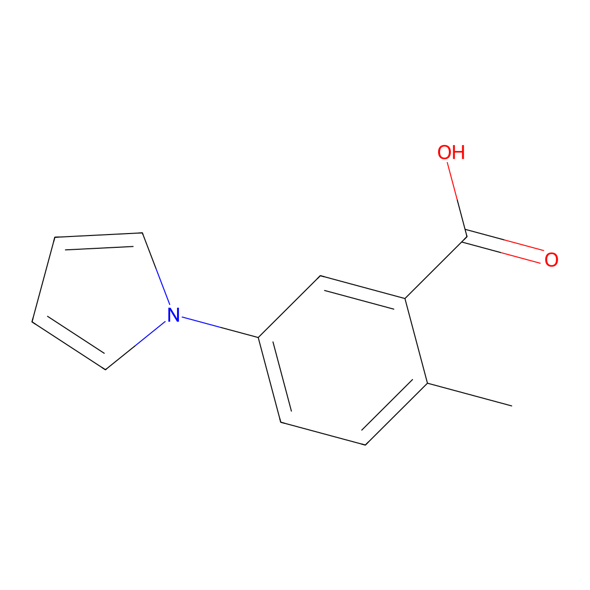 2-methyl-5-(1H-pyrrol-1-yl)benzoic acid molecular structure, CAS 444058-58-6