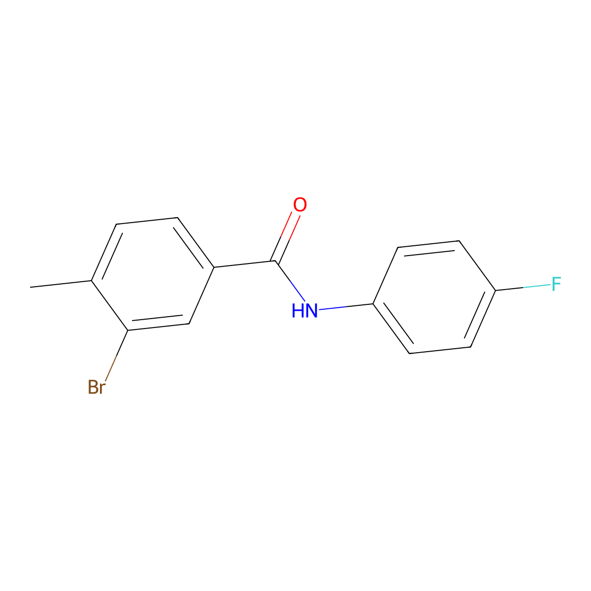 3-bromo-N-(4-fluorophenyl)-4-methylbenzamide molecular structure, CAS 444058-68-8