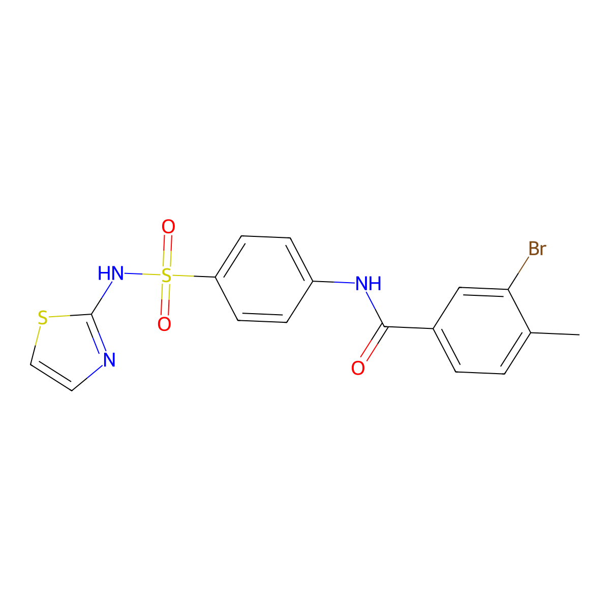 3-bromo-4-methyl-N-[4-(1,3-thiazol-2-ylsulfamoyl)phenyl]benzamide molecular structure, CAS 444058-73-5