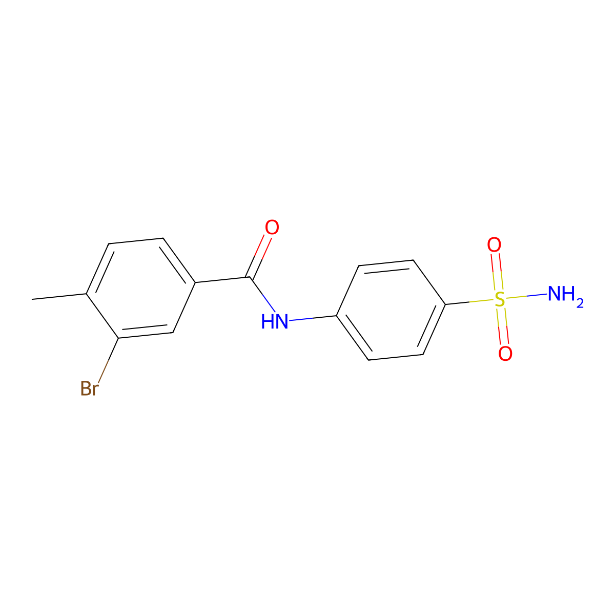 3-bromo-4-methyl-N-(4-sulfamoylphenyl)benzamide molecular structure, CAS 444058-98-4