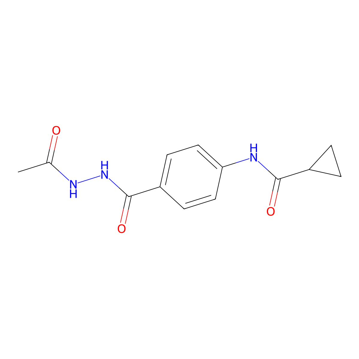 N-[4-(acetamidocarbamoyl)phenyl]cyclopropanecarboxamide molecular structure, CAS 444059-59-0