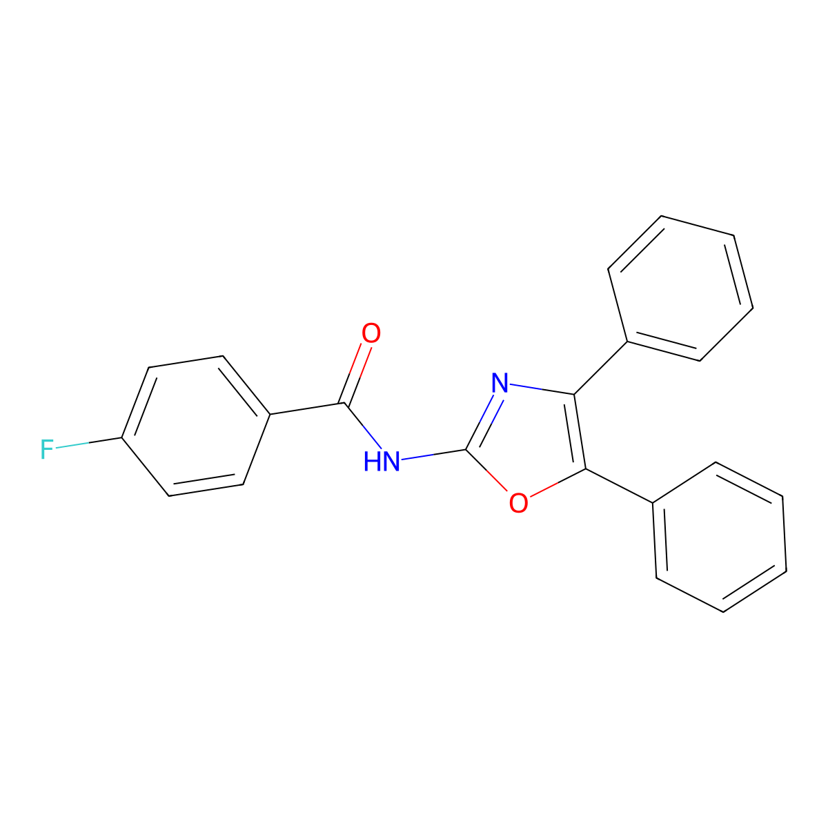 N-(4,5-diphenyl-1,3-oxazol-2-yl)-4-fluorobenzamide molecular structure, CAS 444065-30-9