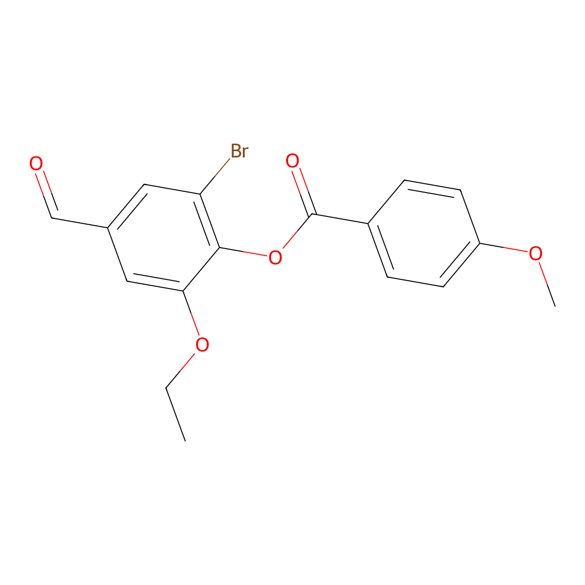 2-Bromo-6-ethoxy-4-formylphenyl 4-methoxybenzoate molecular structure, CAS 444066-10-8