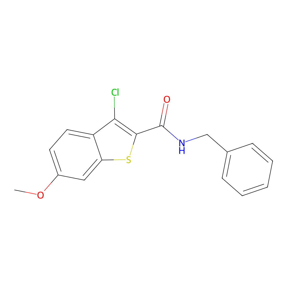 N-benzyl-3-chloro-6-methoxy-1-benzothiophene-2-carboxamide molecular structure, CAS 444066-24-4