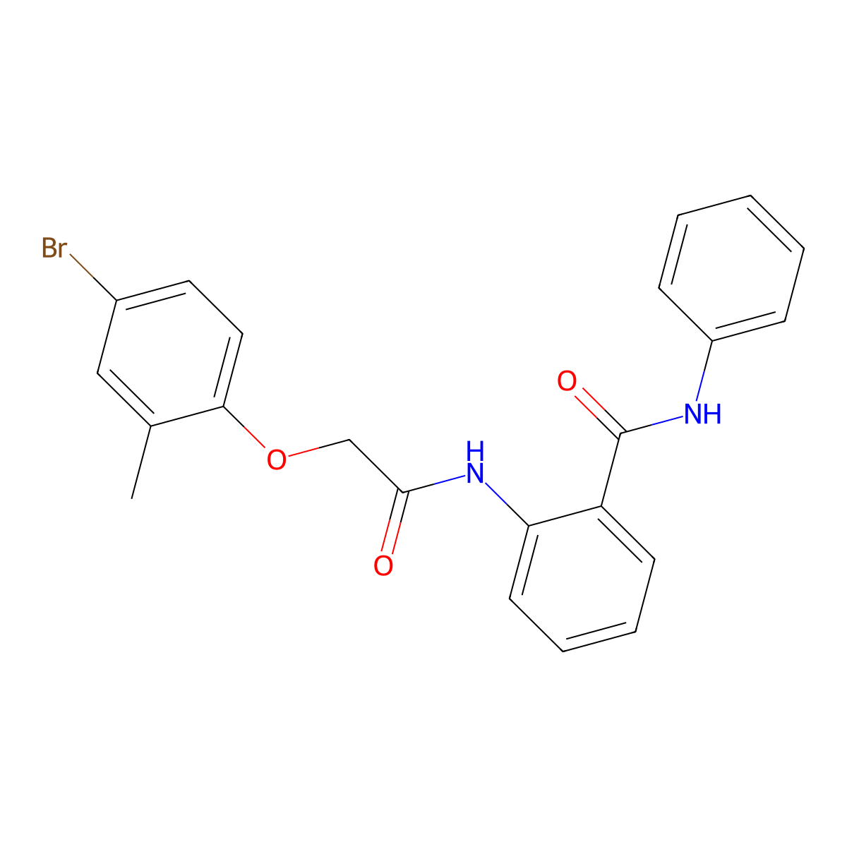 2-{[(4-bromo-2-methylphenoxy)acetyl]amino}-N-phenylbenzamide molecular structure, CAS 444067-77-0