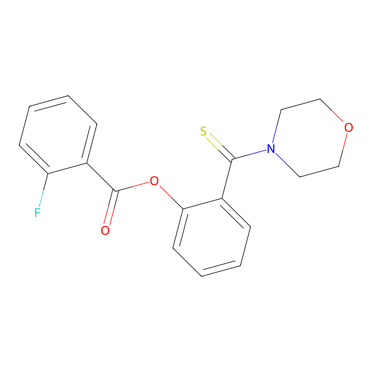 2-(4-Morpholinylcarbothioyl)phenyl 2-fluorobenzoate molecular structure, CAS 444067-96-3