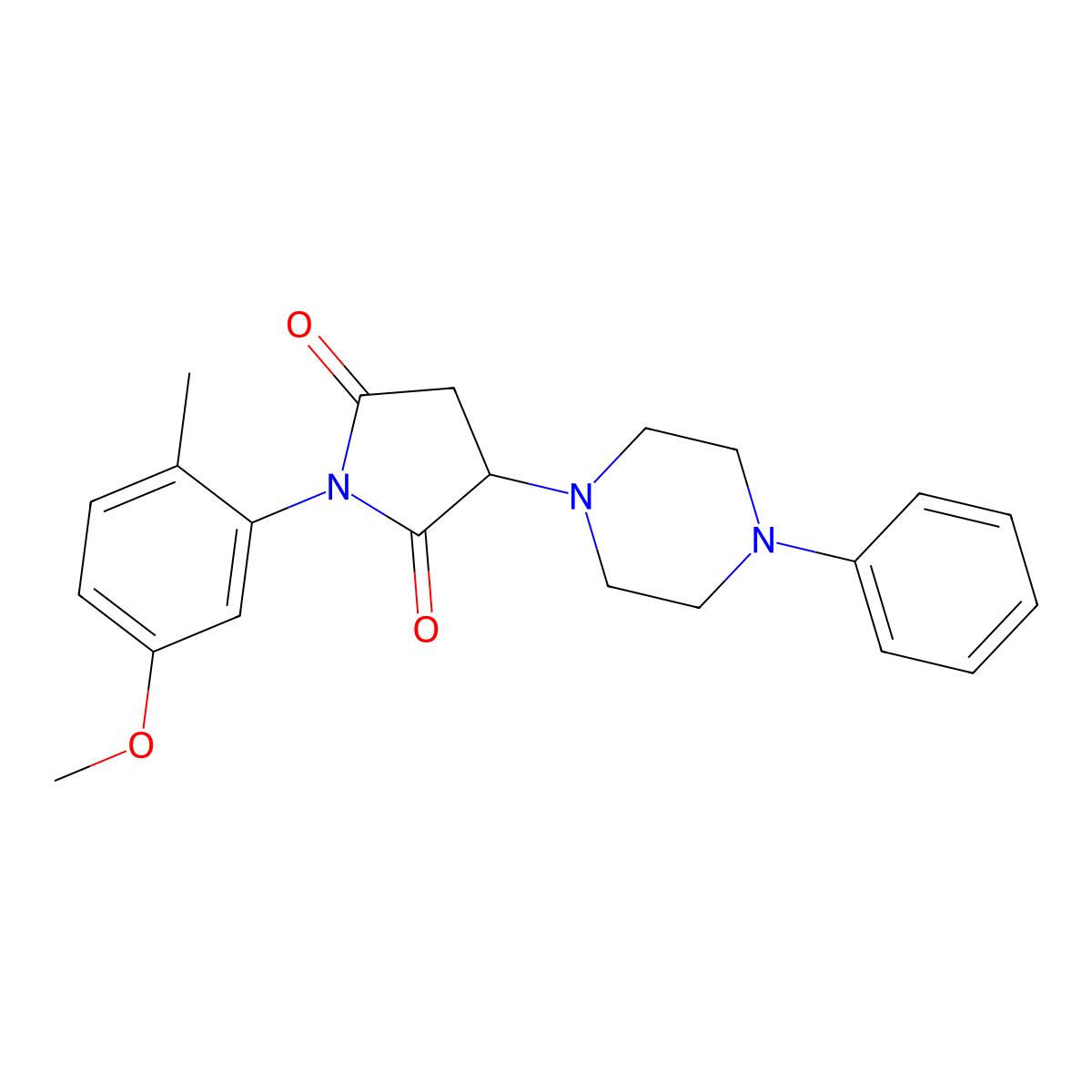 1-(5-Methoxy-2-methylphenyl)-3-(4-phenylpiperazin-1-yl)pyrrolidine-2,5-dione molecular structure, CAS 444075-50-7