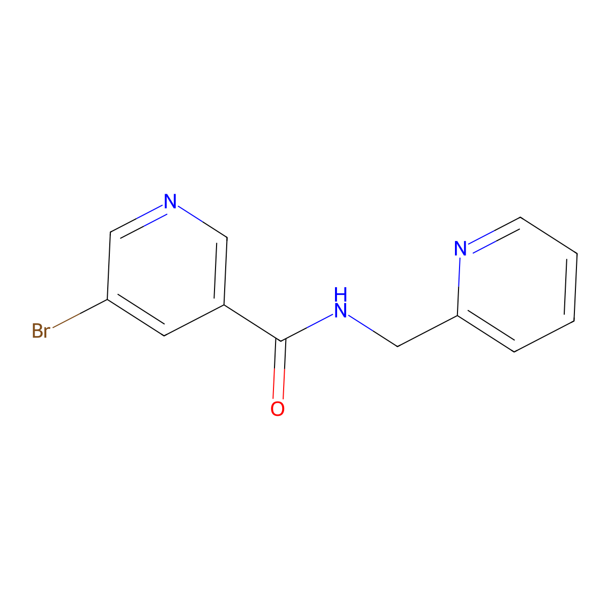 5-bromo-N-(pyridin-2-ylmethyl)pyridine-3-carboxamide molecular structure, CAS 444076-35-1