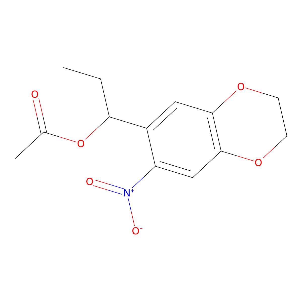 1-(7-Nitro-2,3-dihydro-1,4-benzodioxin-6-yl)propyl acetate molecular structure, CAS 444076-41-9