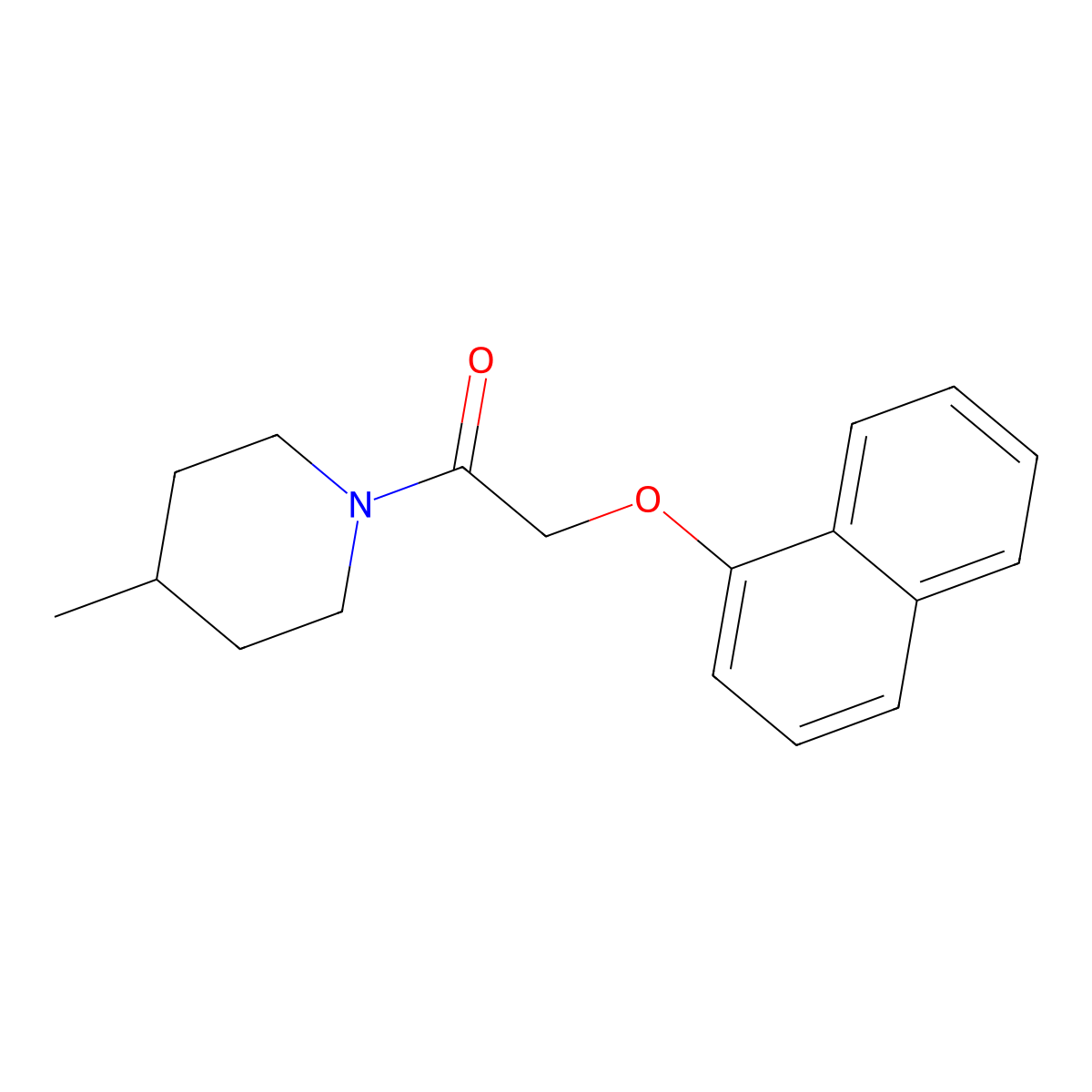 2-(4-Methyl-1-piperidinyl)-2-oxoethyl 1-naphthyl ether molecular structure, CAS 444076-71-5