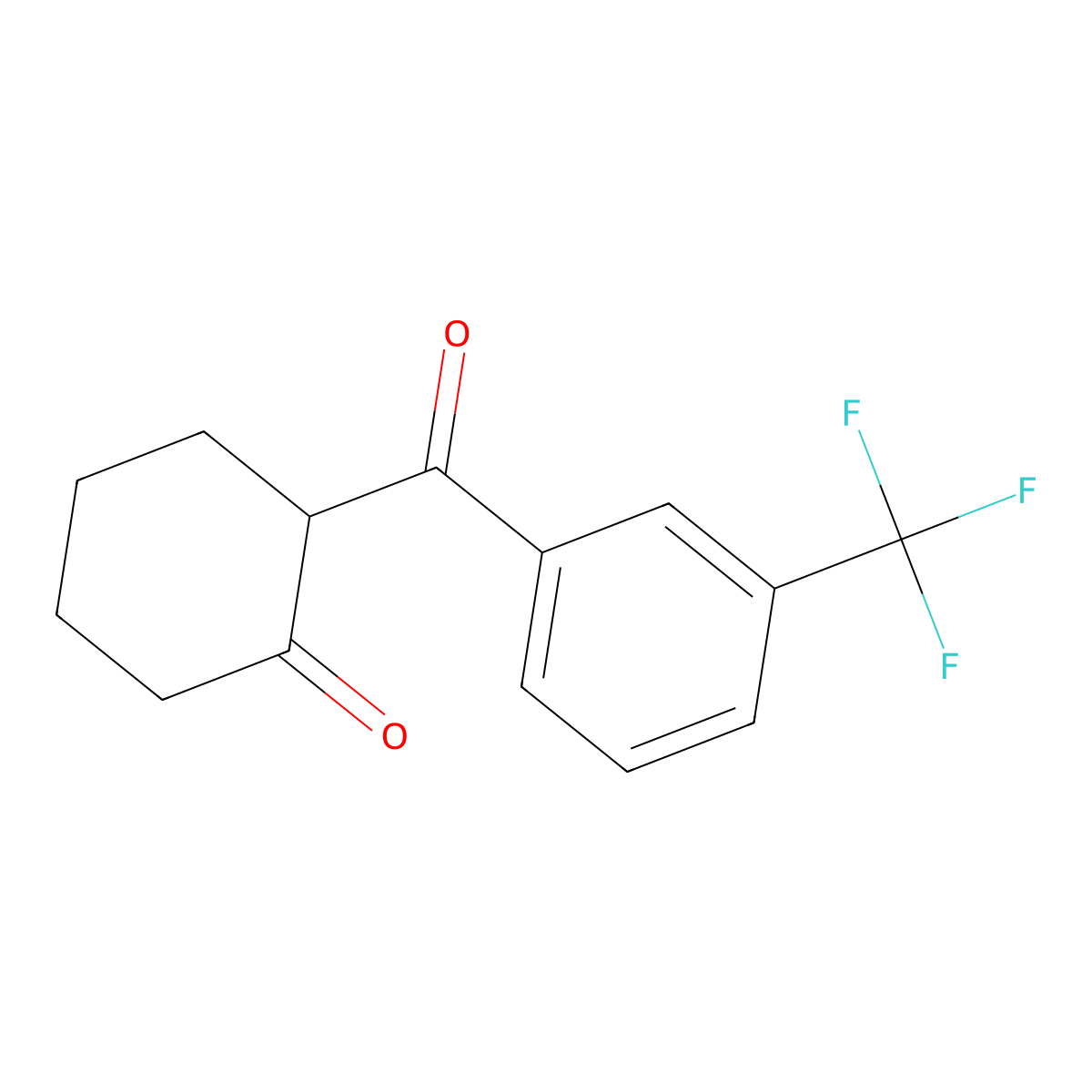 2-[3-(Trifluoromethyl)benzoyl]cyclohexan-1-one molecular structure, CAS 444077-10-5