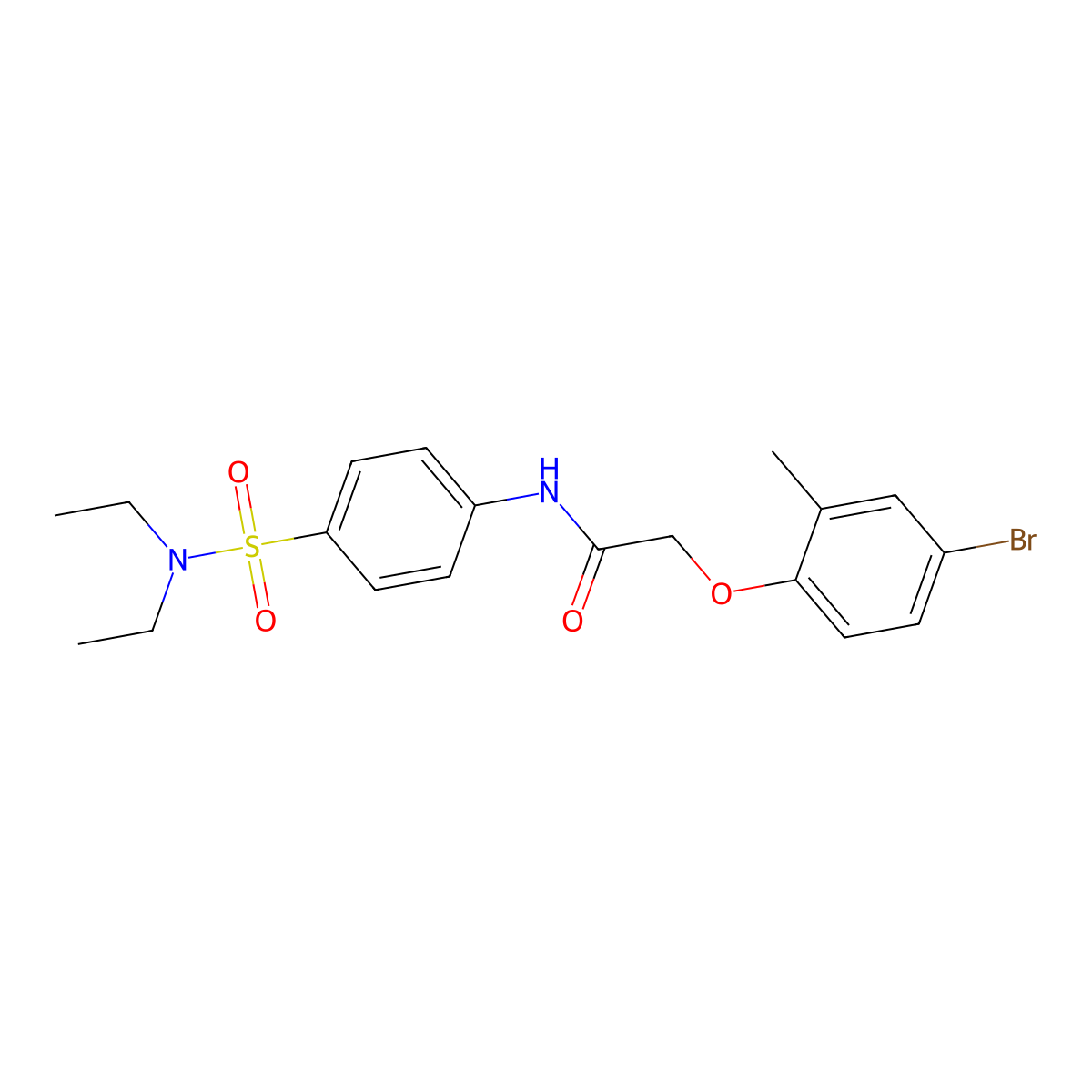 2-(4-bromo-2-methylphenoxy)-N-[4-(diethylsulfamoyl)phenyl]acetamide molecular structure, CAS 444077-57-0