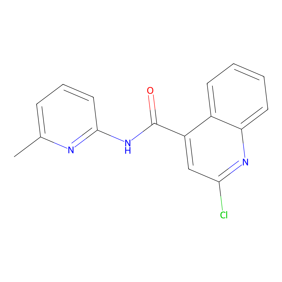 2-chloro-N-(6-methylpyridin-2-yl)quinoline-4-carboxamide molecular structure, CAS 444078-38-0