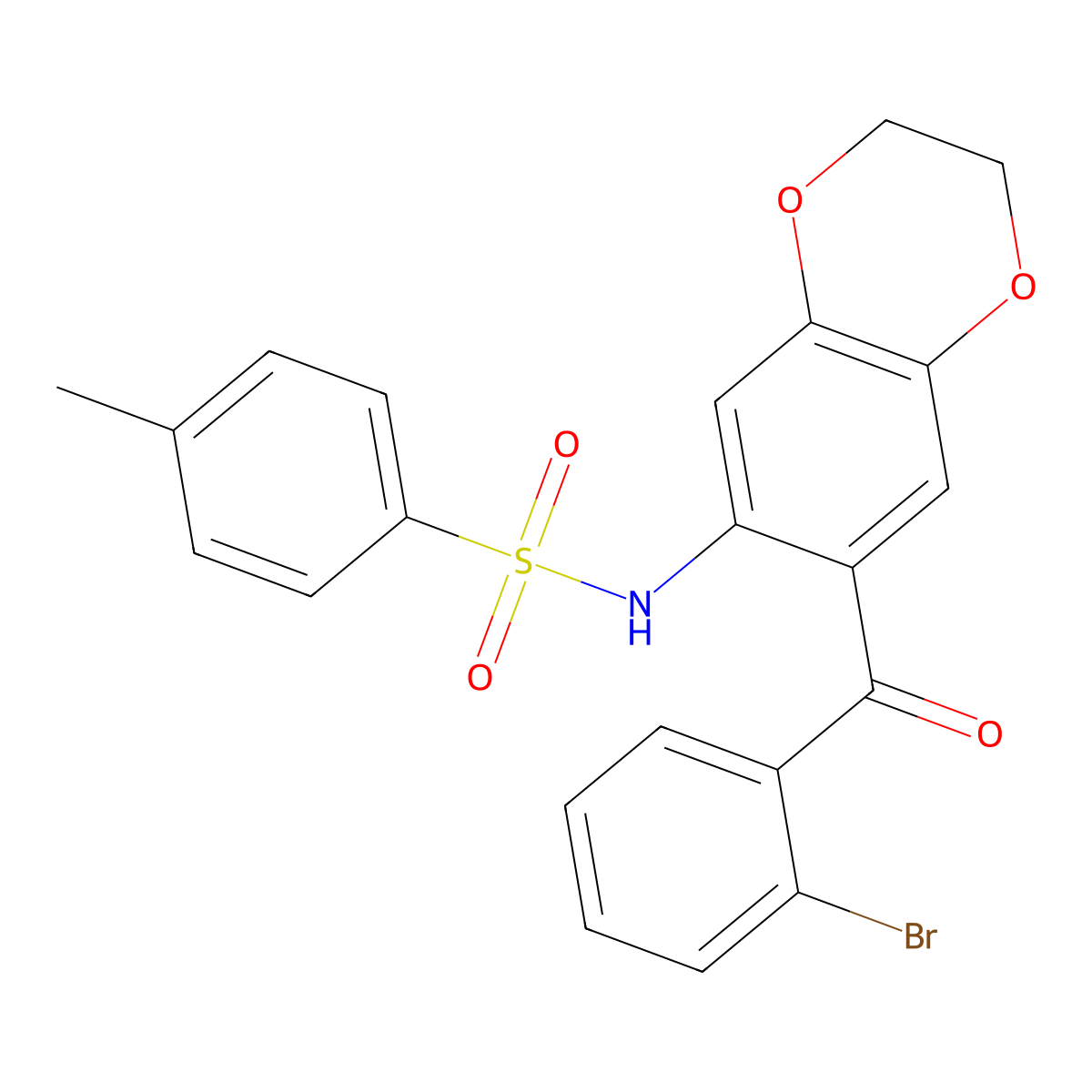 N-[7-(2-bromobenzoyl)-2,3-dihydro-1,4-benzodioxin-6-yl]-4-methylbenzenesulfonamide molecular structure, CAS 444078-67-5