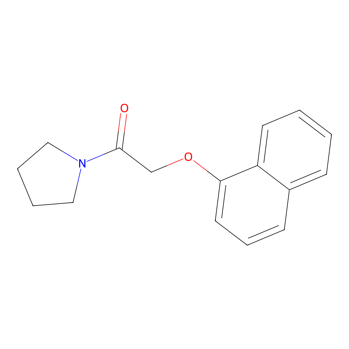 2-Naphthalen-1-yloxy-1-pyrrolidin-1-ylethanone molecular structure, CAS 444079-12-3