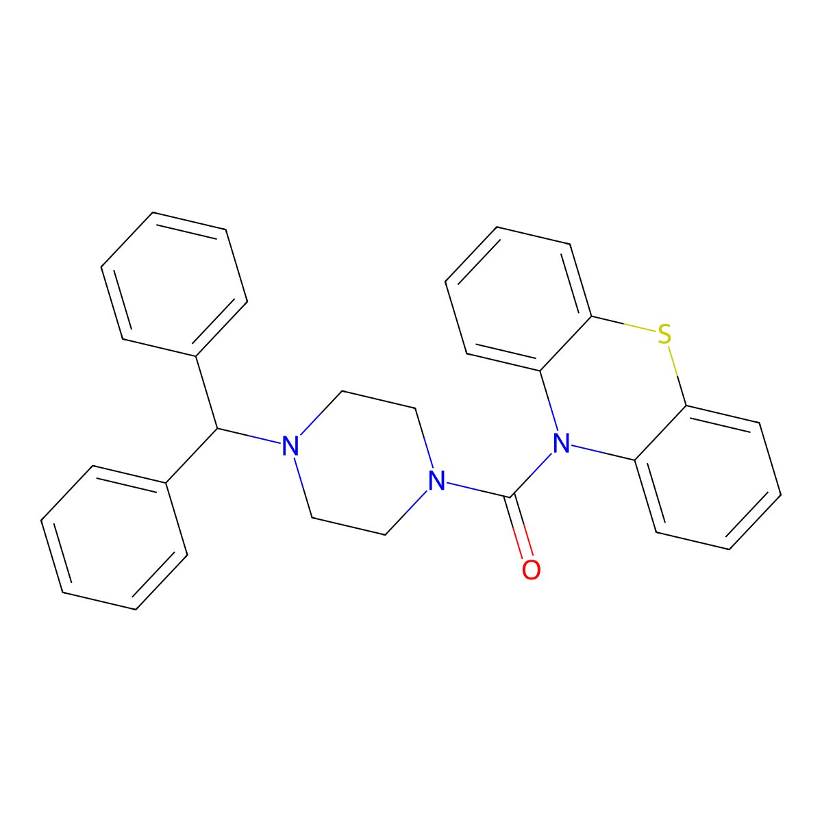 4-(Diphenylmethyl)piperazinyl phenothiazin-10-yl ketone molecular structure, CAS 444079-16-7
