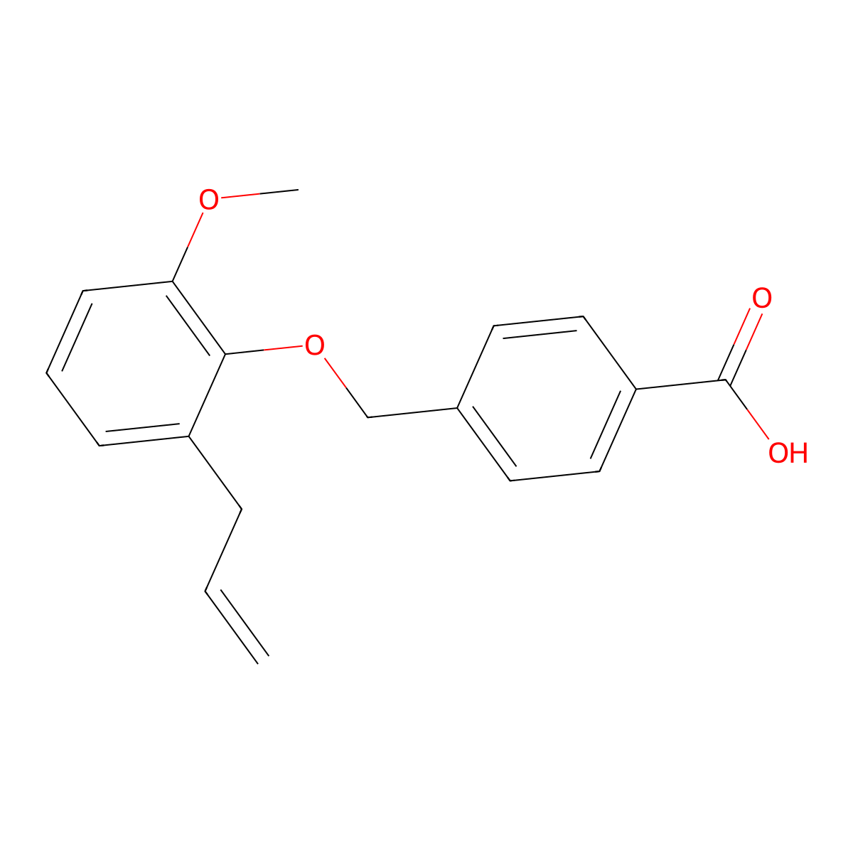 4-[(2-Methoxy-6-prop-2-enylphenoxy)methyl]benzoic acid molecular structure, CAS 444079-44-1