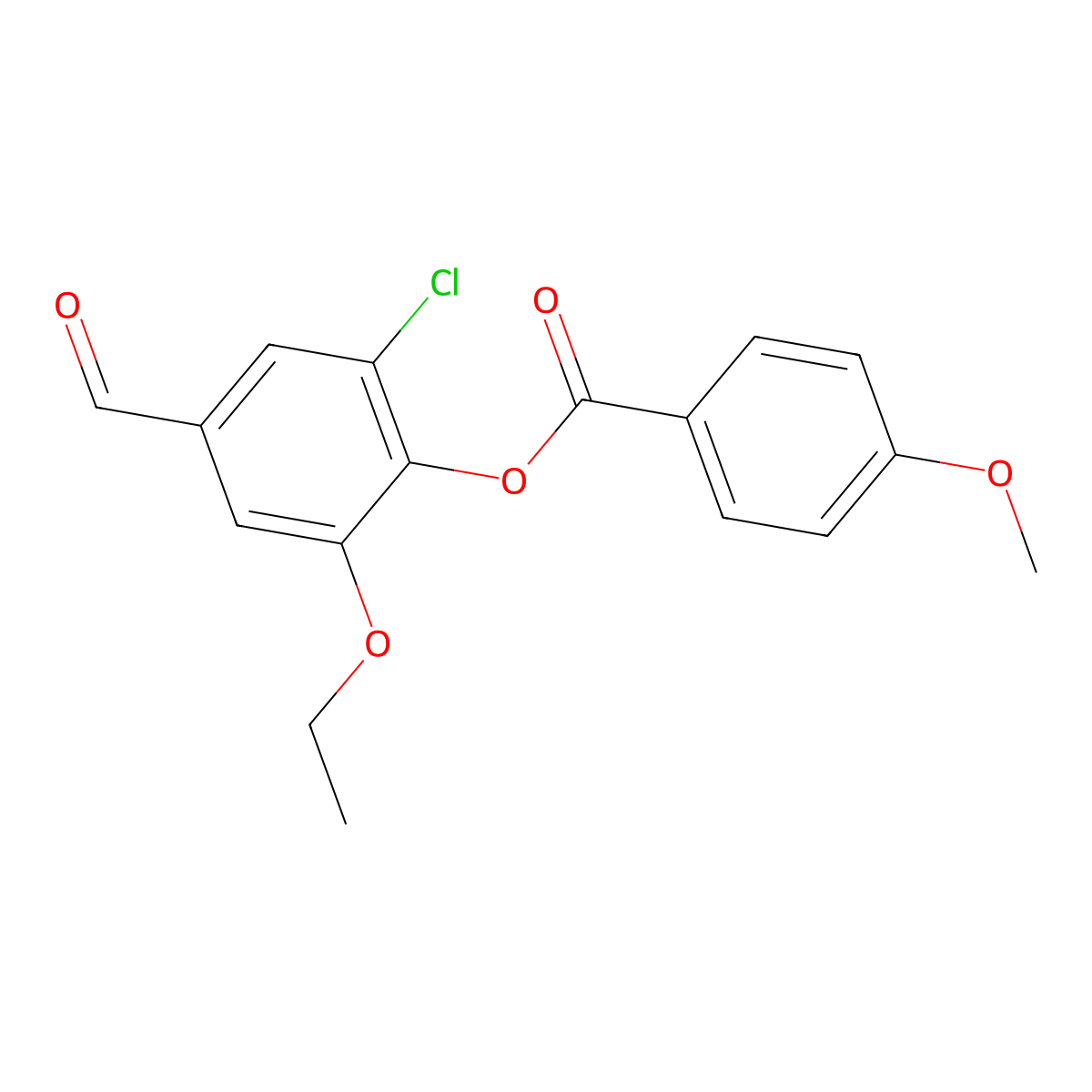 2-Chloro-6-ethoxy-4-formylphenyl 4-methoxybenzoate molecular structure, CAS 444079-67-8