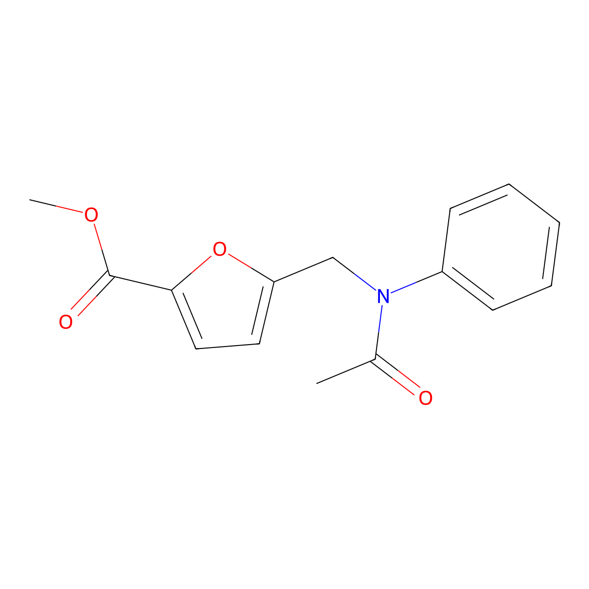 methyl 5-((N-phenylacetamido)methyl)furan-2-carboxylate molecular structure, CAS 444080-15-3