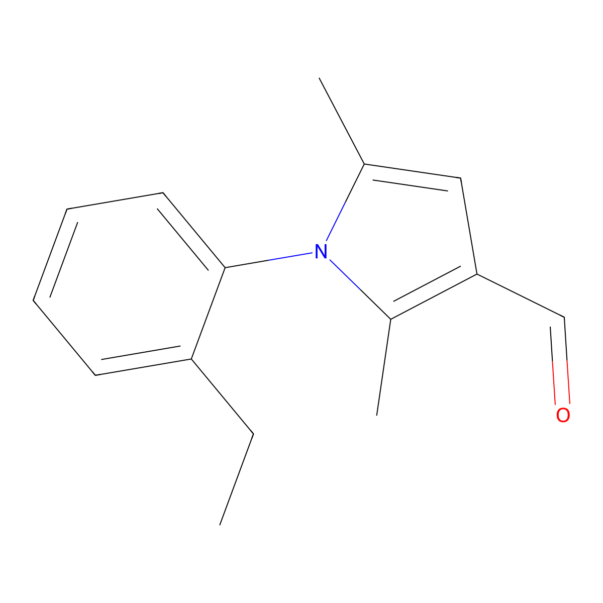 1-(2-ethylphenyl)-2,5-dimethyl-1H-pyrrole-3-carbaldehyde molecular structure, CAS 444080-34-6