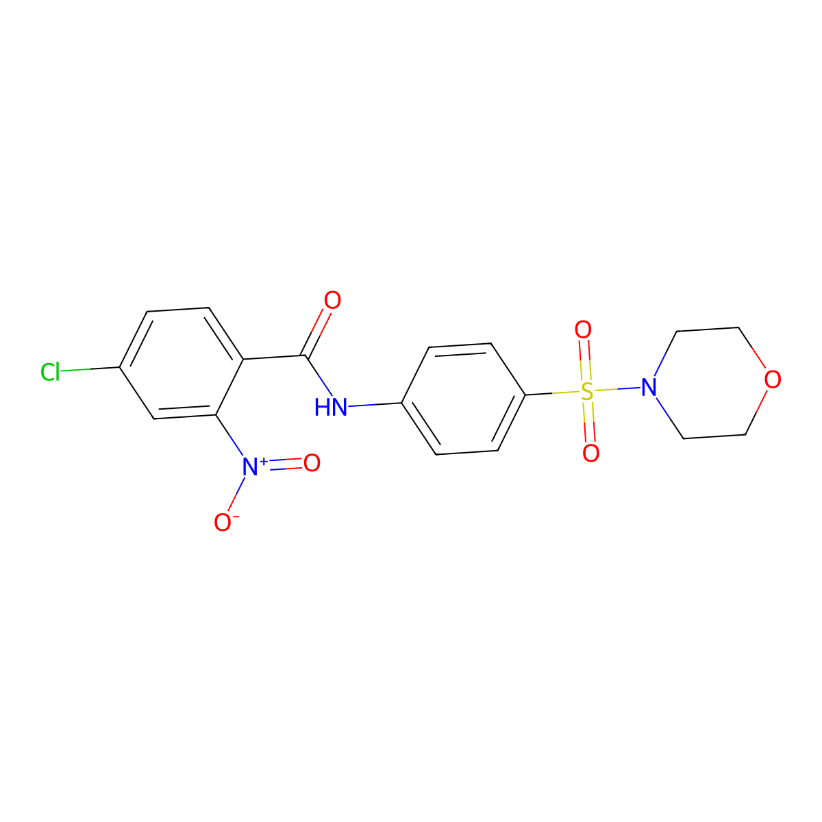 4-chloro-N-(4-morpholin-4-ylsulfonylphenyl)-2-nitrobenzamide molecular structure, CAS 444080-64-2