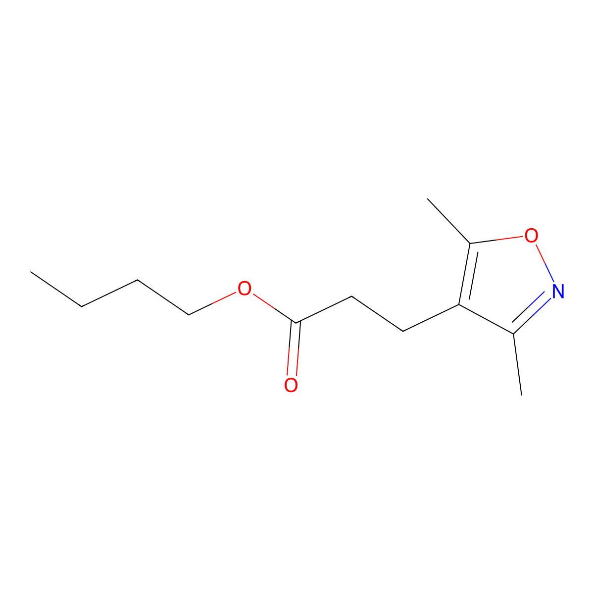 Butyl 3-(3,5-dimethyl-1,2-oxazol-4-yl)propanoate molecular structure, CAS 444080-71-1