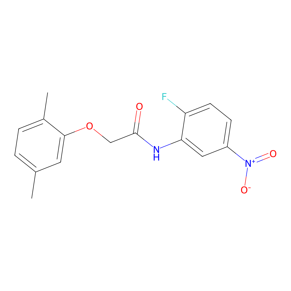2-(2,5-dimethylphenoxy)-N-(2-fluoro-5-nitrophenyl)acetamide molecular structure, CAS 444080-87-9