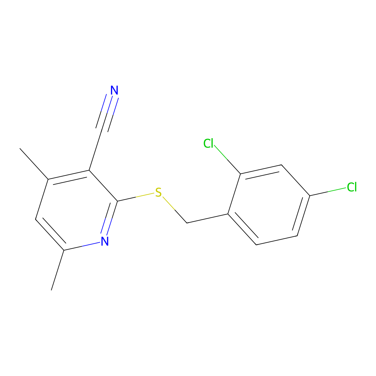 2-[(2,4-Dichlorobenzyl)sulfanyl]-4,6-dimethylnicotinonitrile molecular structure, CAS 444081-07-6