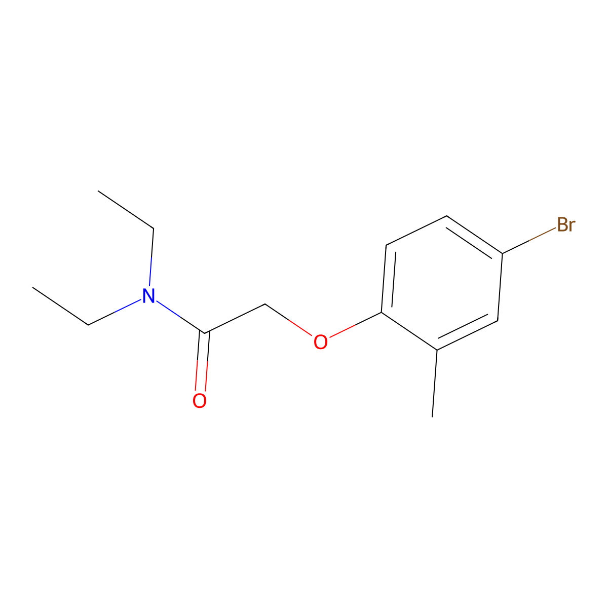 2-(4-bromo-2-methylphenoxy)-N,N-diethylacetamide molecular structure, CAS 444081-13-4