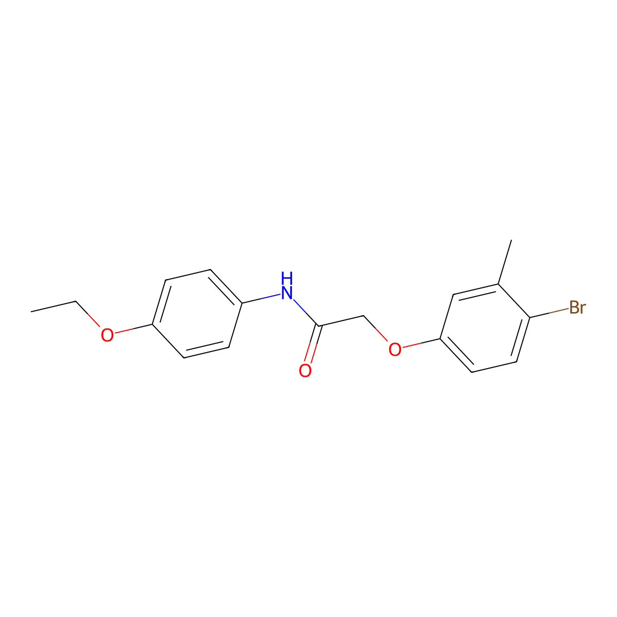 2-(4-bromo-3-methylphenoxy)-N-(4-ethoxyphenyl)acetamide molecular structure, CAS 444081-25-8