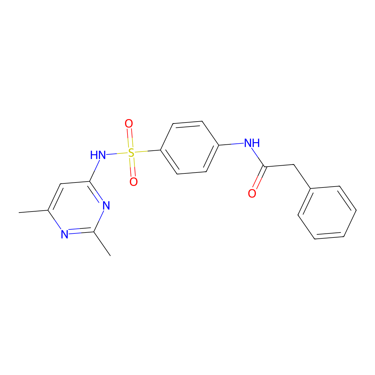 N-[4-(2,6-Dimethyl-pyrimidin-4-ylsulfamoyl)-phenyl]-2-phenyl-acetamide molecular structure, CAS 444082-04-6