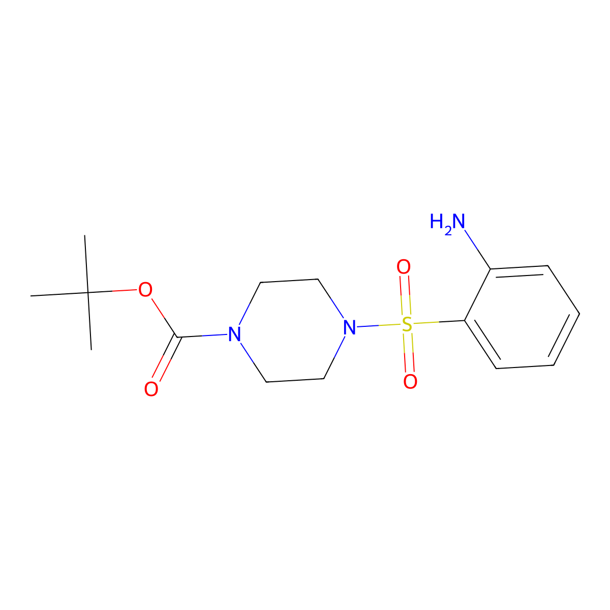 tert-Butyl 4-((2-aminophenyl)sulfonyl)piperazine-1-carboxylate molecular structure, CAS 444087-23-4