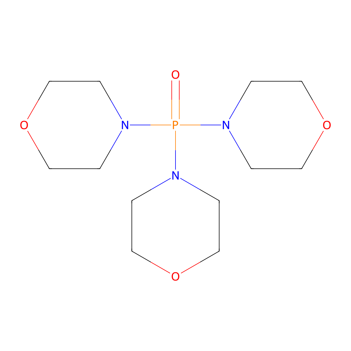 Trimorpholinophosphine oxide molecular structure, CAS 4441-12-7