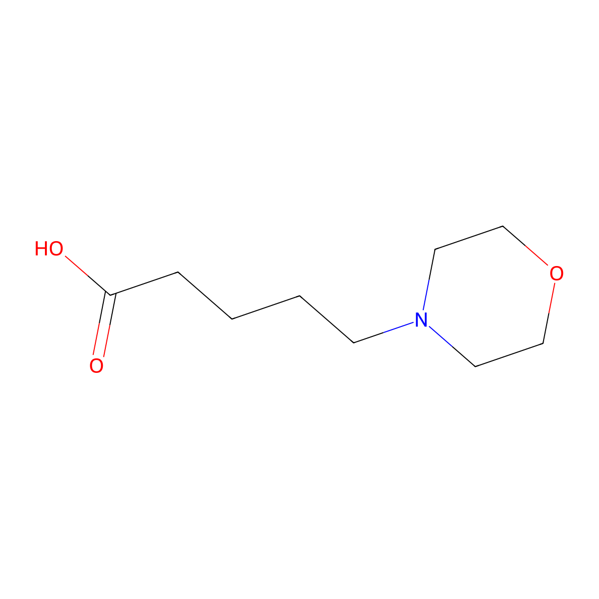 5-(Morpholin-4-yl)pentanoic acid molecular structure, CAS 4441-14-9