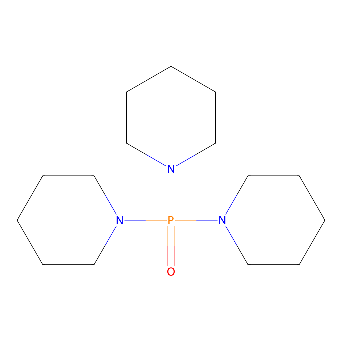 Tripiperidinephosphine oxide molecular structure, CAS 4441-17-2