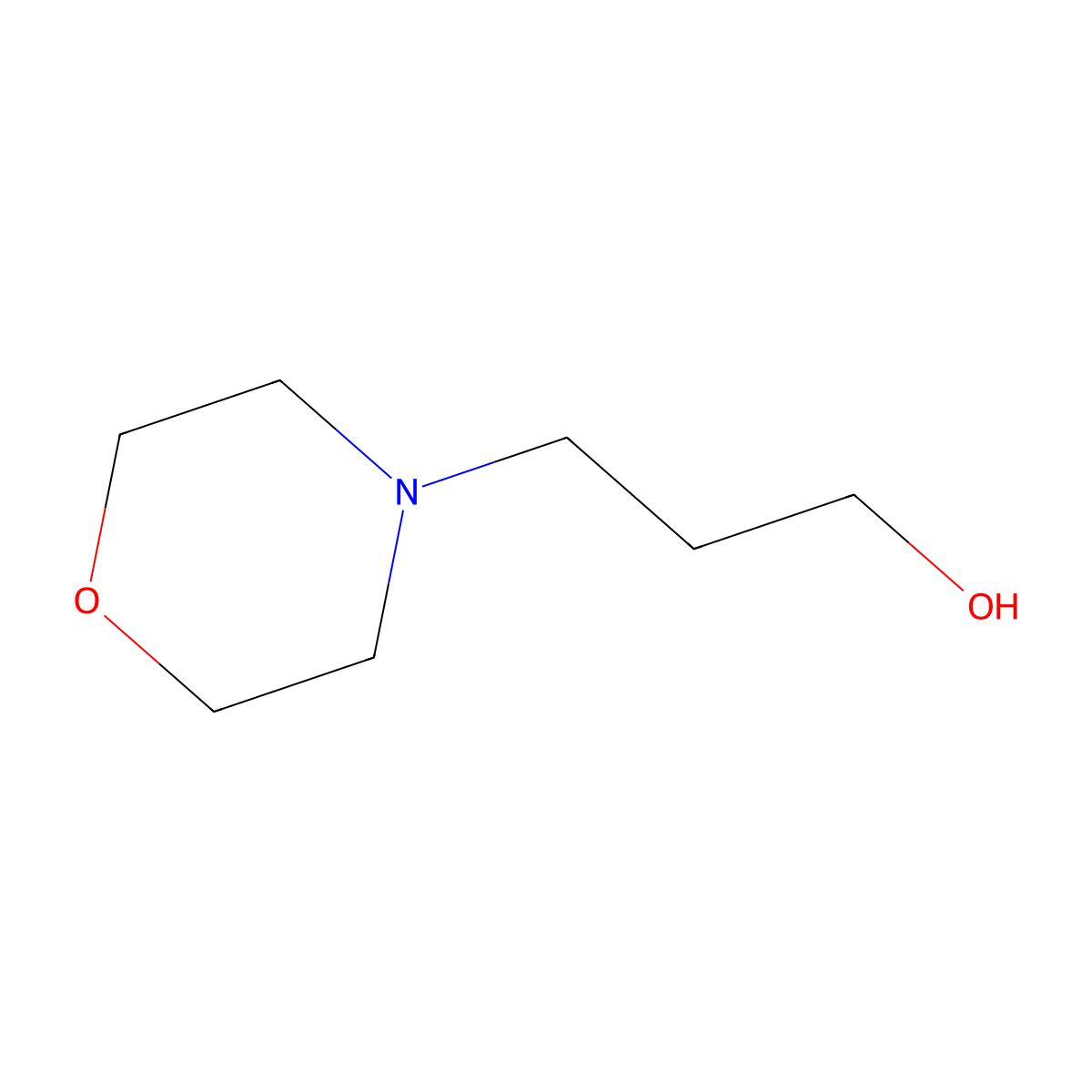 3-Morpholino-1-propanol molecular structure, CAS 4441-30-9