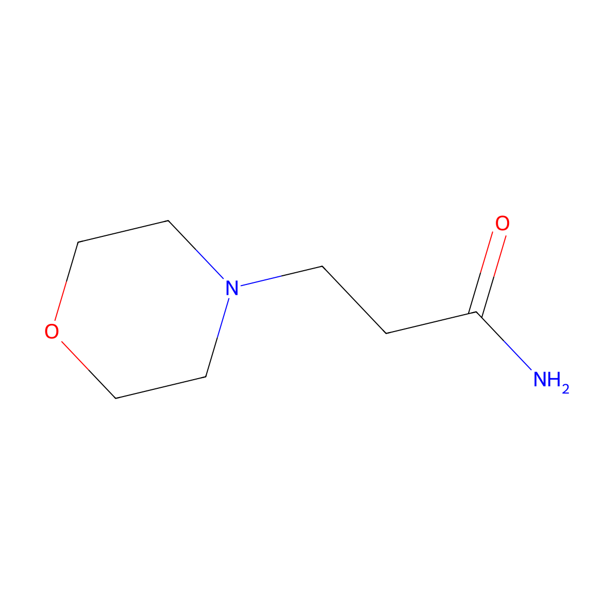 3-Morpholinopropanamide molecular structure, CAS 4441-33-2