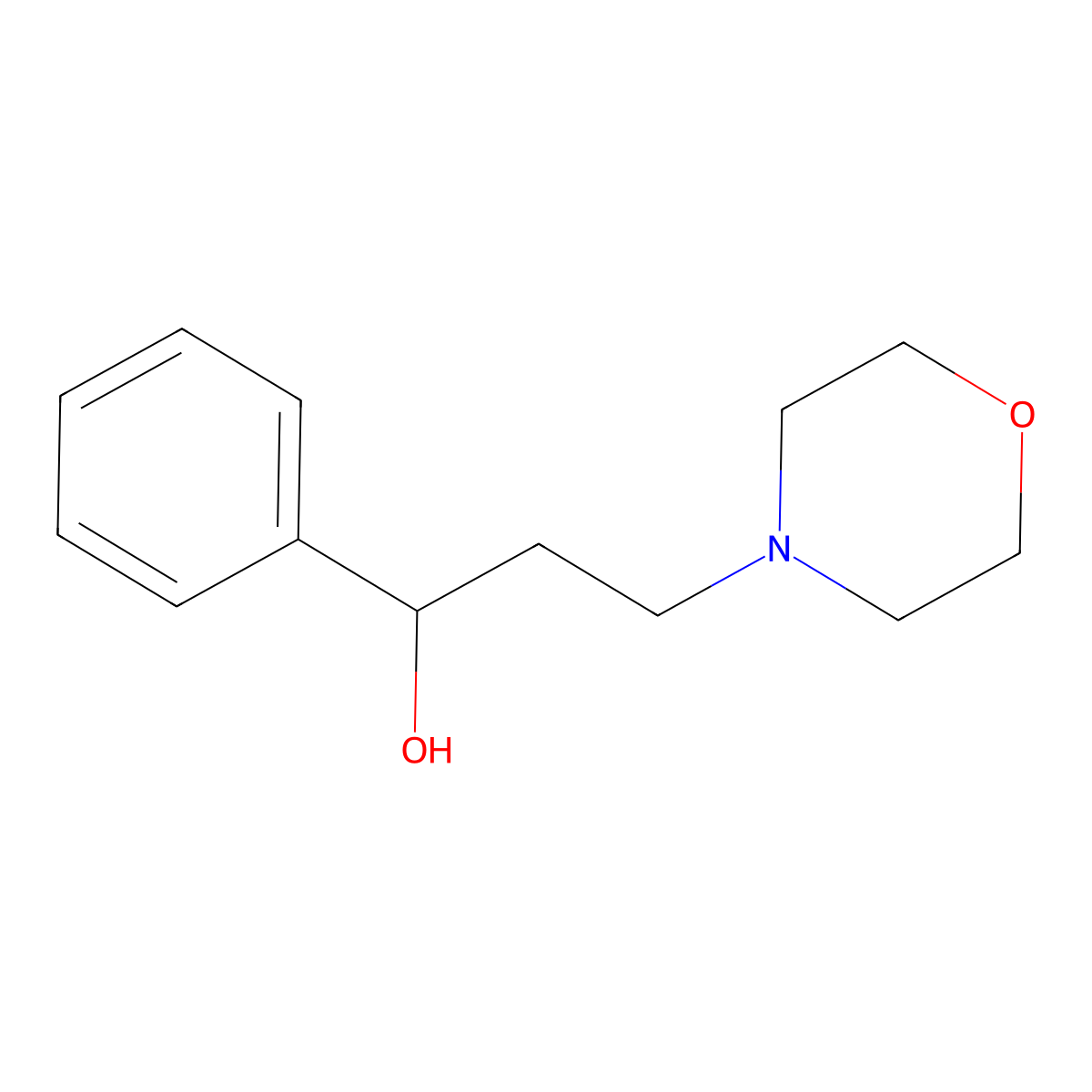 3-Morpholin-4-yl-1-phenylpropan-1-ol molecular structure, CAS 4441-34-3