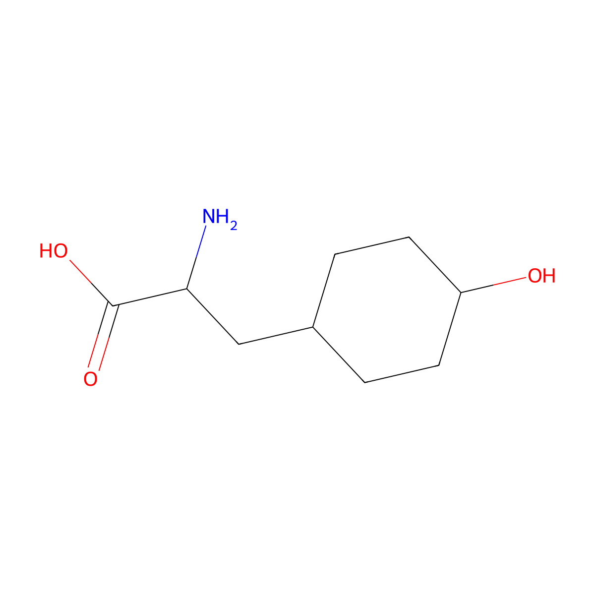 2-Amino-3-(4-hydroxycyclohexyl)propanoic acid molecular structure, CAS 4441-51-4
