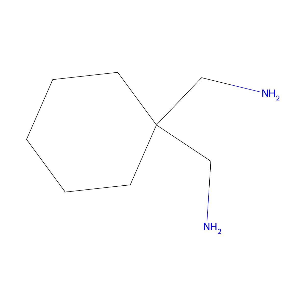 [1-(Aminomethyl)cyclohexyl]methanamine molecular structure, CAS 4441-55-8