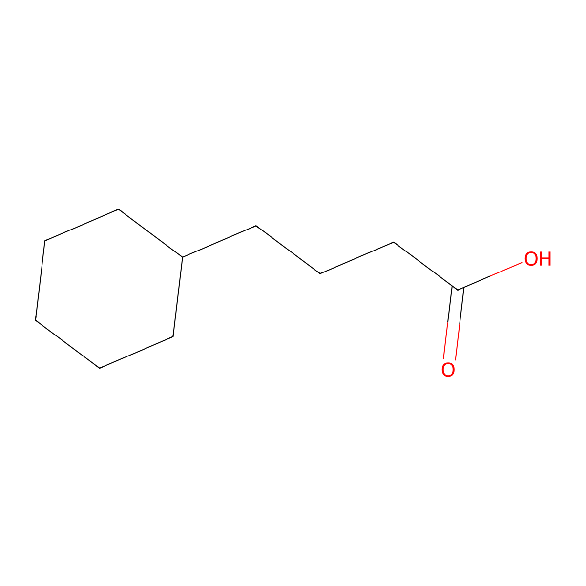 Cyclohexanebutanoic acid molecular structure, CAS 4441-63-8