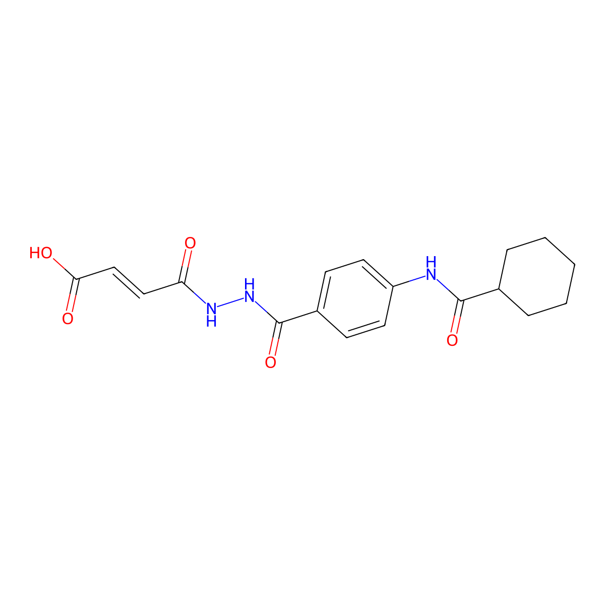 (E)-4-(2-{4-[(Cyclohexylcarbonyl)amino]benzoyl}hydrazino)-4-oxo-2-butenoic acid molecular structure, CAS 444101-62-6